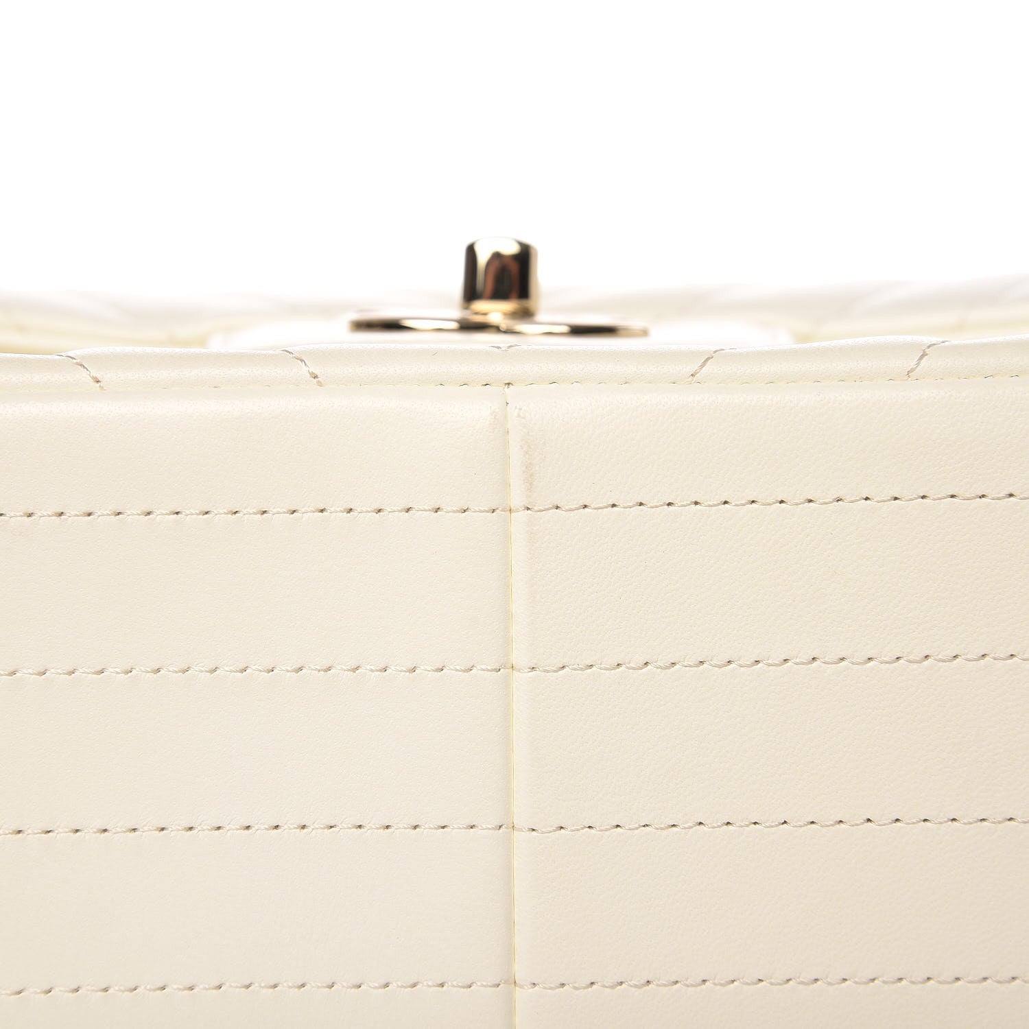 Chanel Lambskin Chevron Quilted Jumbo Double Flap White 9 of 16