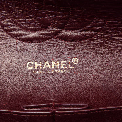 Chanel Iridescent Caviar Quilted Medium Double Flap Burgundy 6 of 13