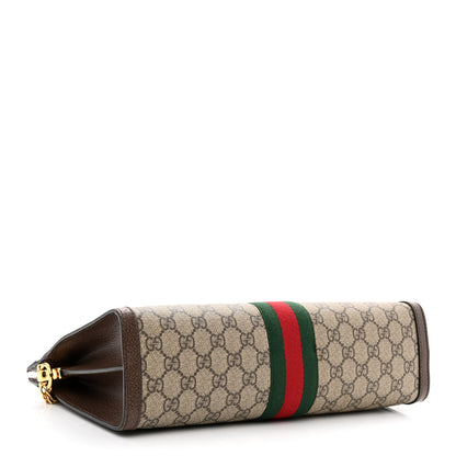 Gucci GG Supreme Monogram Web Medium Ophidia Chain Shoulder Bag Brown 3 of 12