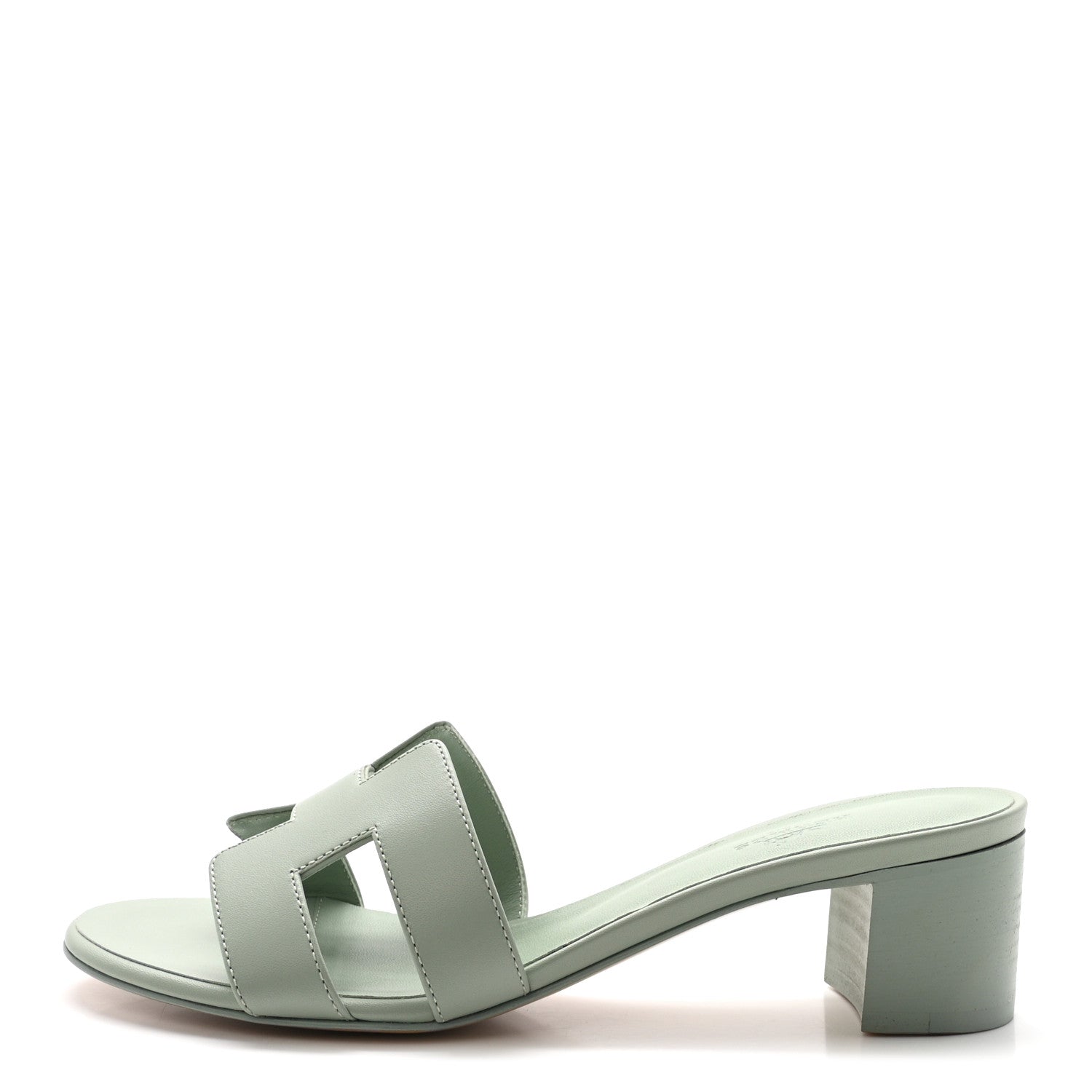 Hermes Calfskin Oasis Sandals 37 Vert D'eau 1 of 10