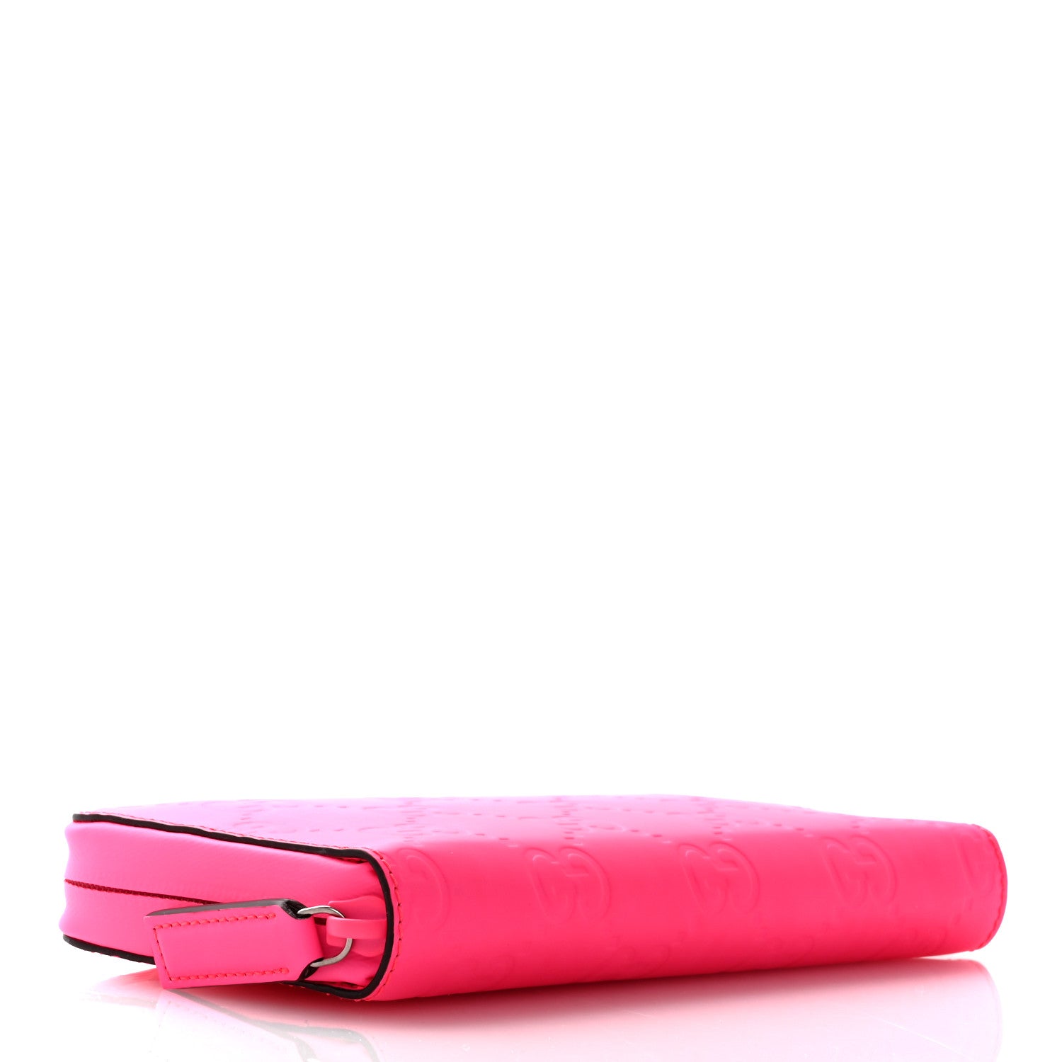 Gucci Calfskin GG Rubber Effect Zip Around Wallet Pink 4 of 11