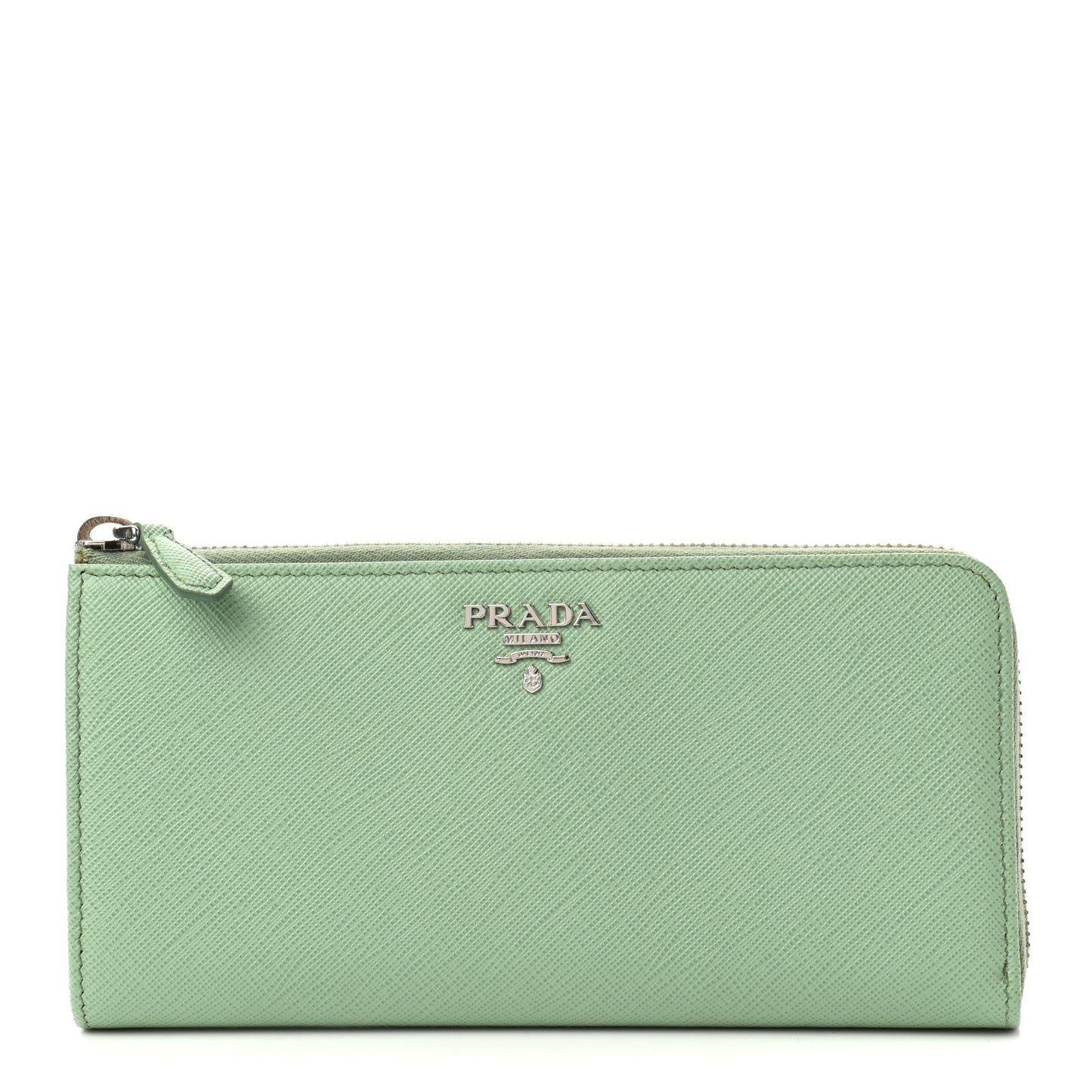 Saffiano Metal Zip Around Wallet Aquamarina