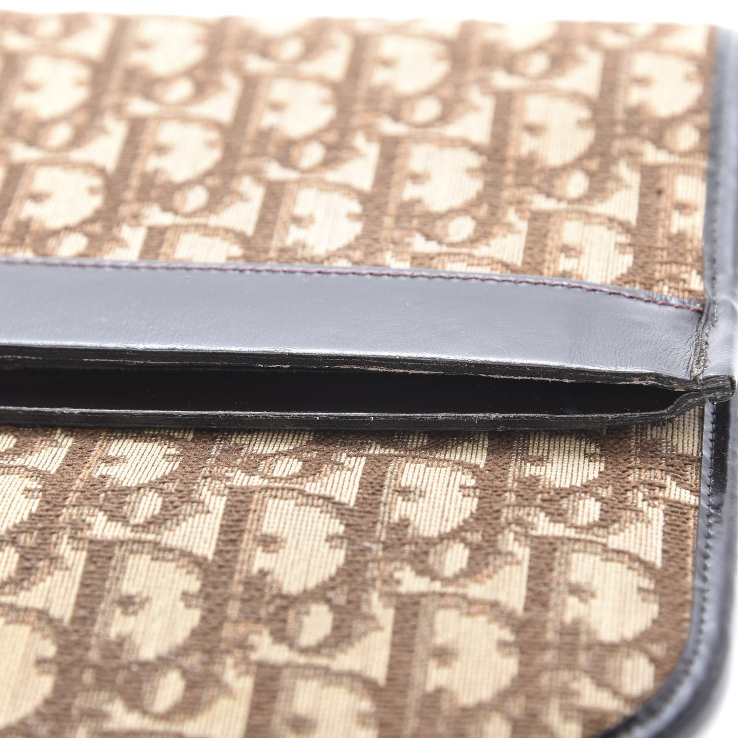 Monogram Fold Over Clutch Brown