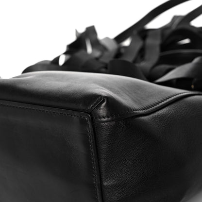 Balenciaga Calfskin XS Fringe Laundry Cabas Black 12 of 14