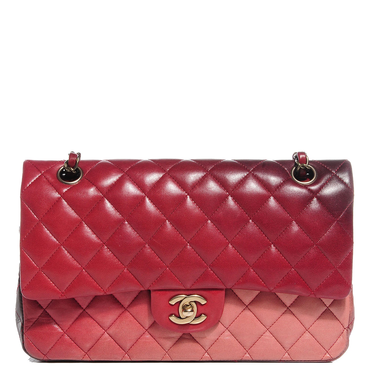 Chanel Lambskin Degrade Medium Double Flap Red 1 of 8