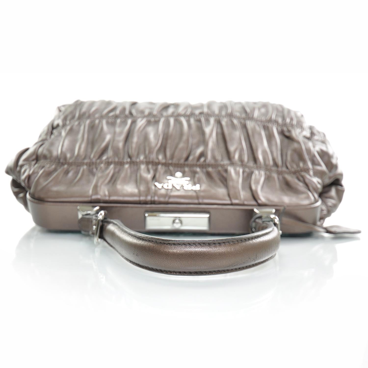 Prada Nappa Gaufre Framed Tote Antico Mordore 5 of 9