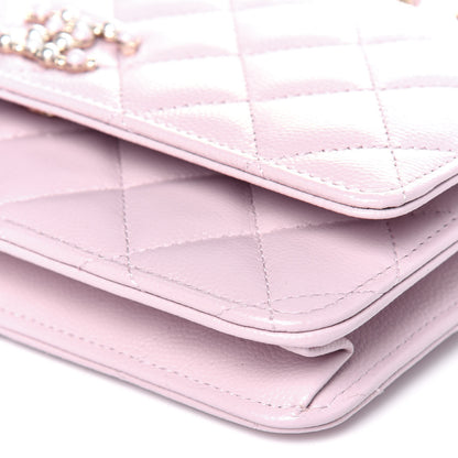 Chanel Caviar Quilted Coco Candy Wallet On Chain WOC Light Pink 10 of 12