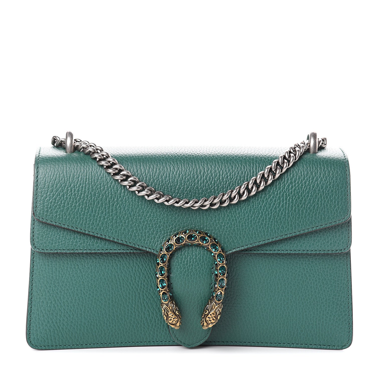 Gucci Pebbled Calfskin Small Dionysus Shoulder Bag Emerald 1 of 7