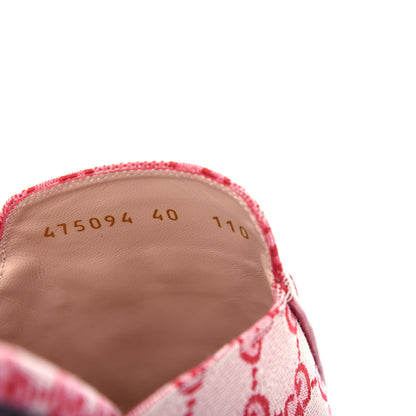 Gucci Canvas GG Monogram Horsebit Womens Princetown Slippers 40 Gardenia Hibiscus Red 10 of 11