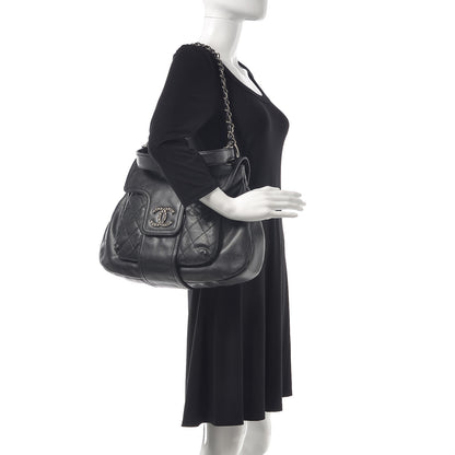 Chanel Glazed Caviar Flap Hobo Dark Grey 2 of 8