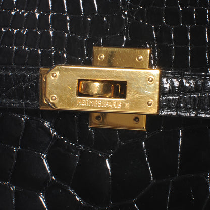 Hermes Shiny Alligator Kelly Sport PM Bag Black 5 of 8