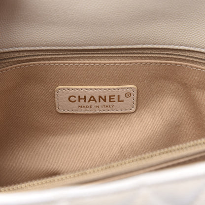 Chanel Iridescent Caviar Quilted Small Coco Handle Flap White 6 of 11
