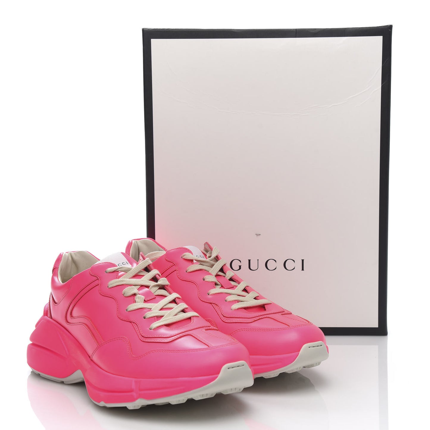 Calfskin Mens Rhyton Sneakers 10 Fuxia Fluo
