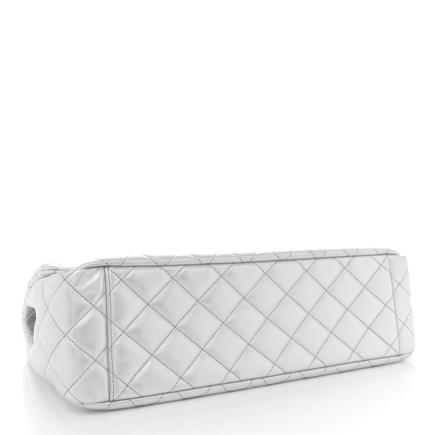 Chanel Metallic Lambskin Quilted XXL Travel Flap Bag Silver 4 of 11