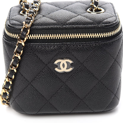 Chanel Caviar Quilted Mini Vanity Case With Chain Black 8 of 9