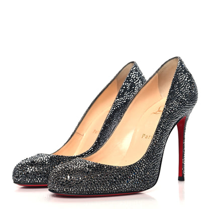 Christian Louboutin Suede Metallic Strass Fifi 100 Pumps 38.5 Silver 4 of 8