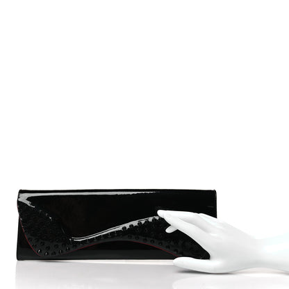 Christian Louboutin Patent Spikes Pigalle Clutch Black 2 of 7