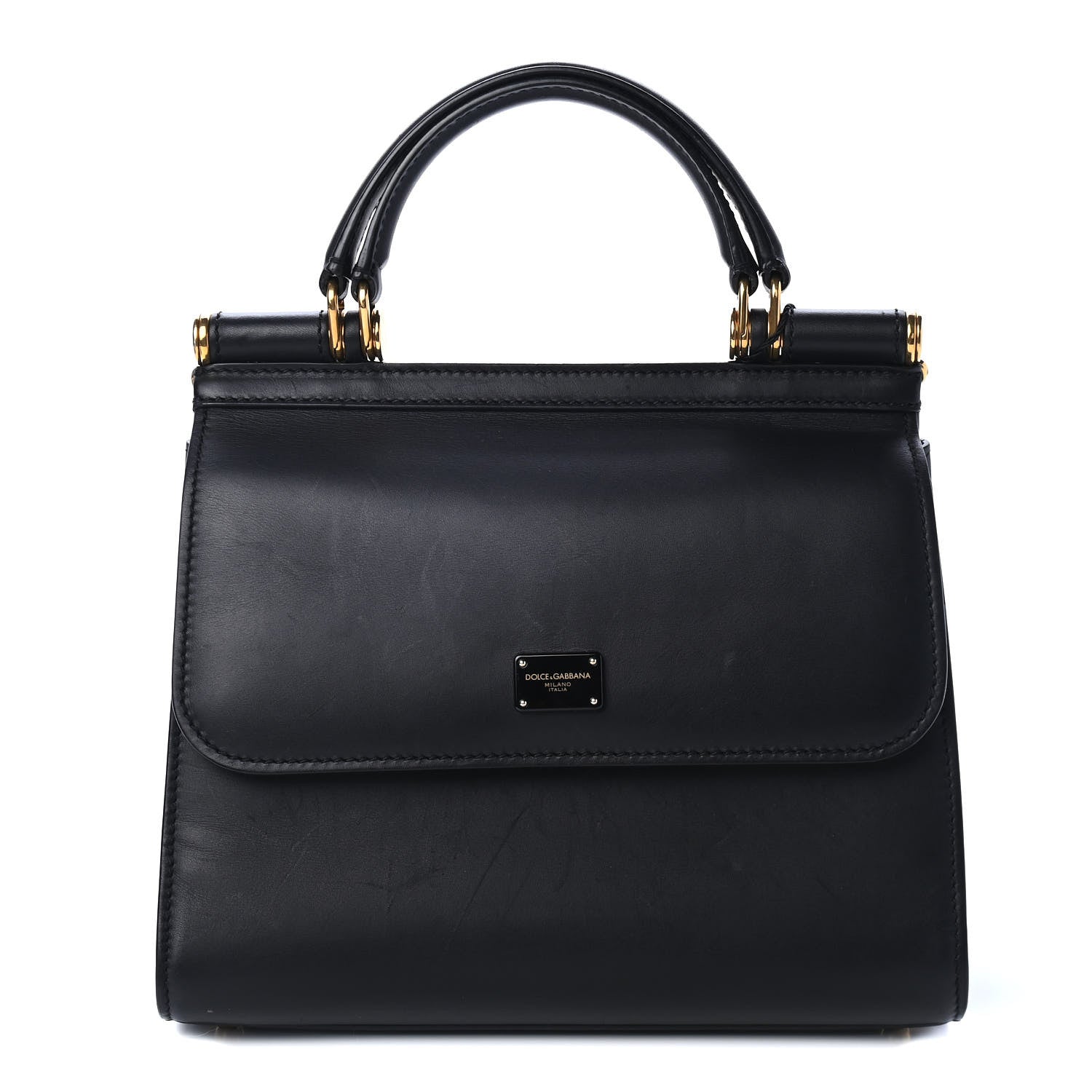 Dolce & Gabbana Calfskin Small Sicily 58 Bag Black 1 of 4