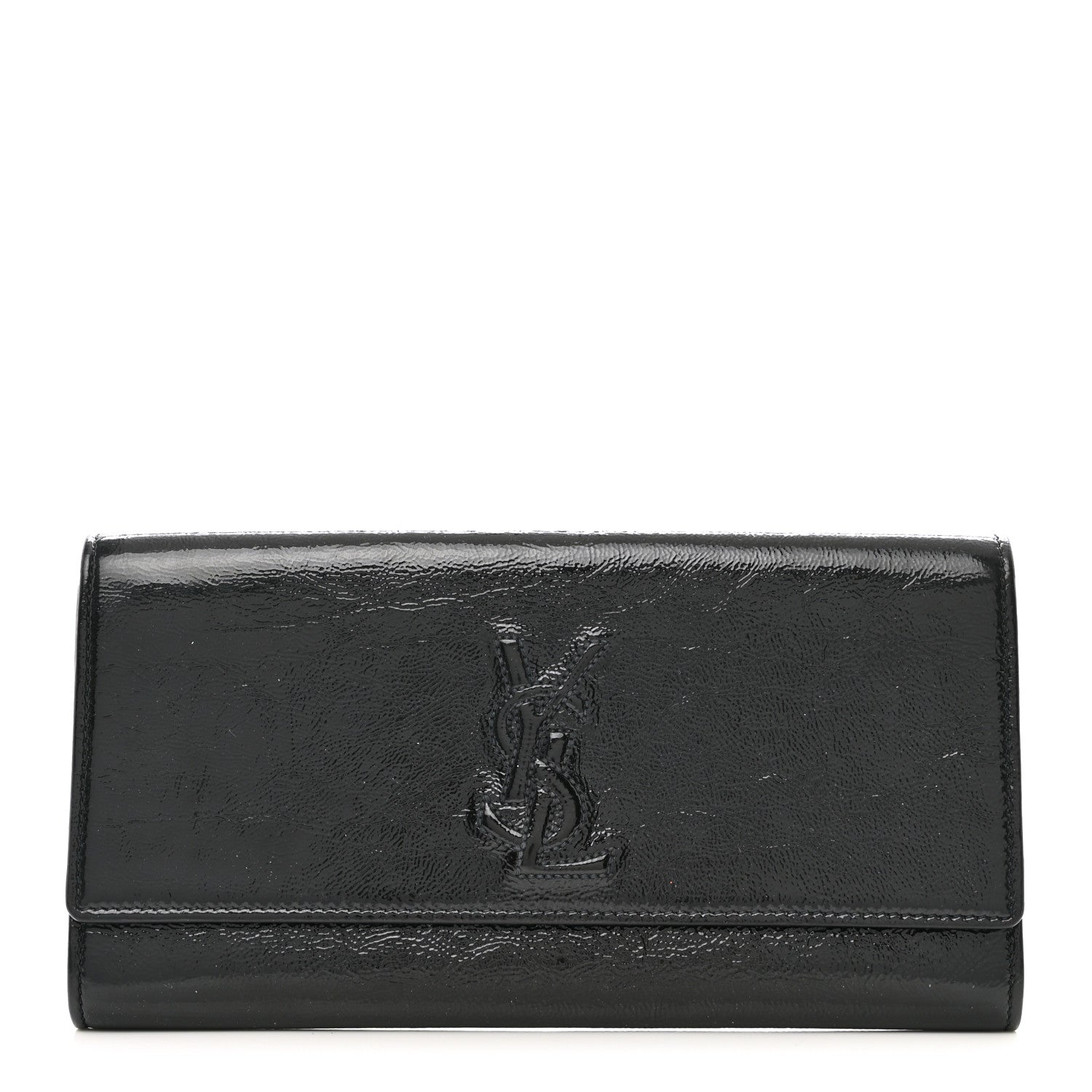Saint Laurent Textured Patent Monogram Small Belle De Jour Clutch Black 1 of 7