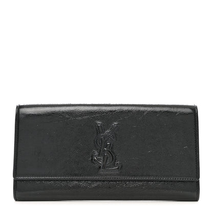 Saint Laurent Textured Patent Monogram Small Belle De Jour Clutch Black 1 of 7