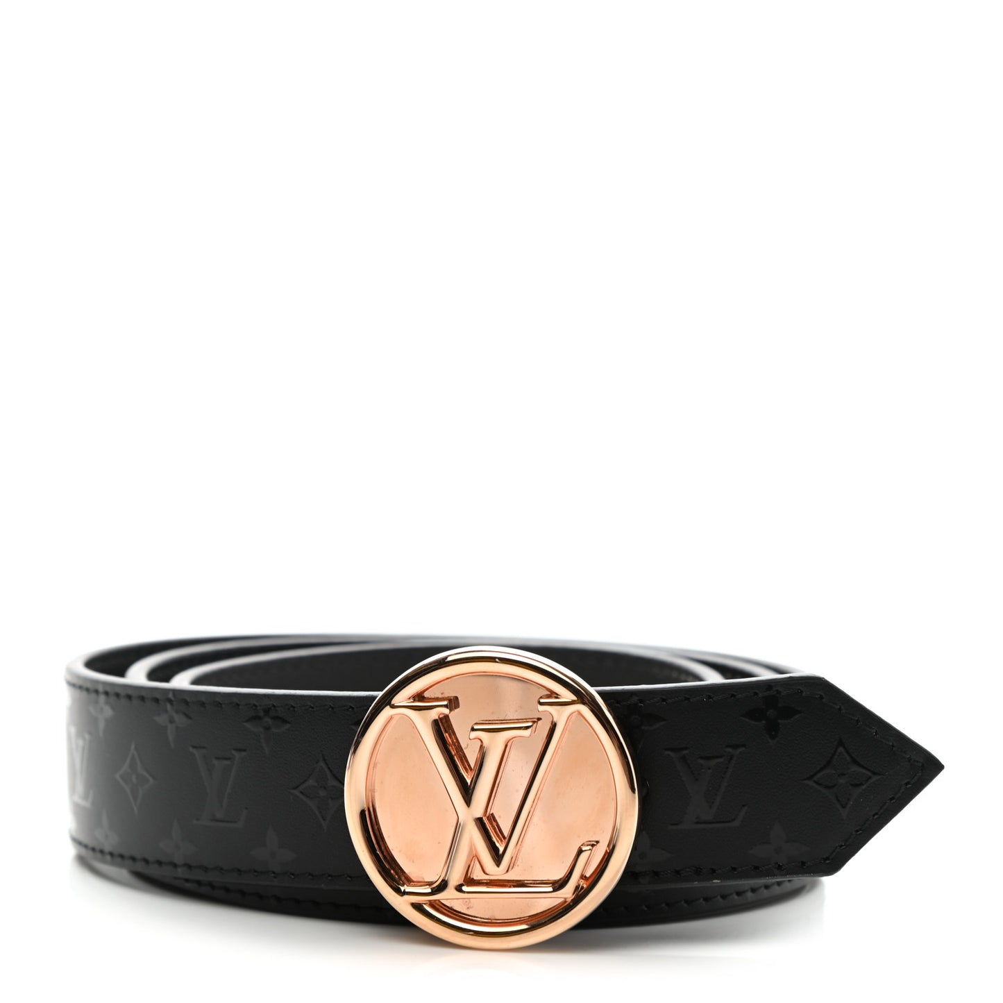 Monogram 20mm LV Circle Reversible Belt 75 30 Black Grey