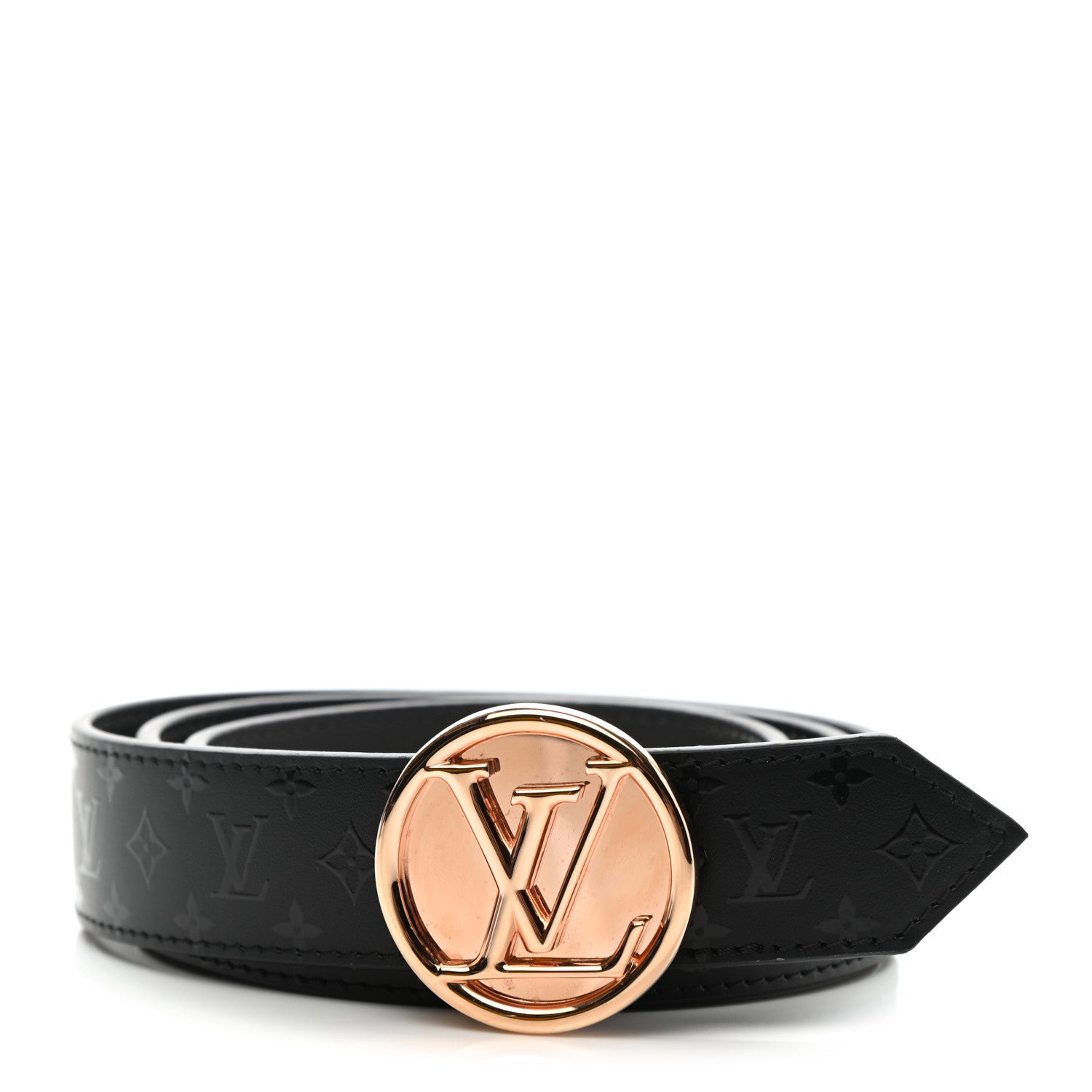 Louis Vuitton Monogram 20mm LV Circle Reversible Belt 75 30 Black Grey 1 of 5