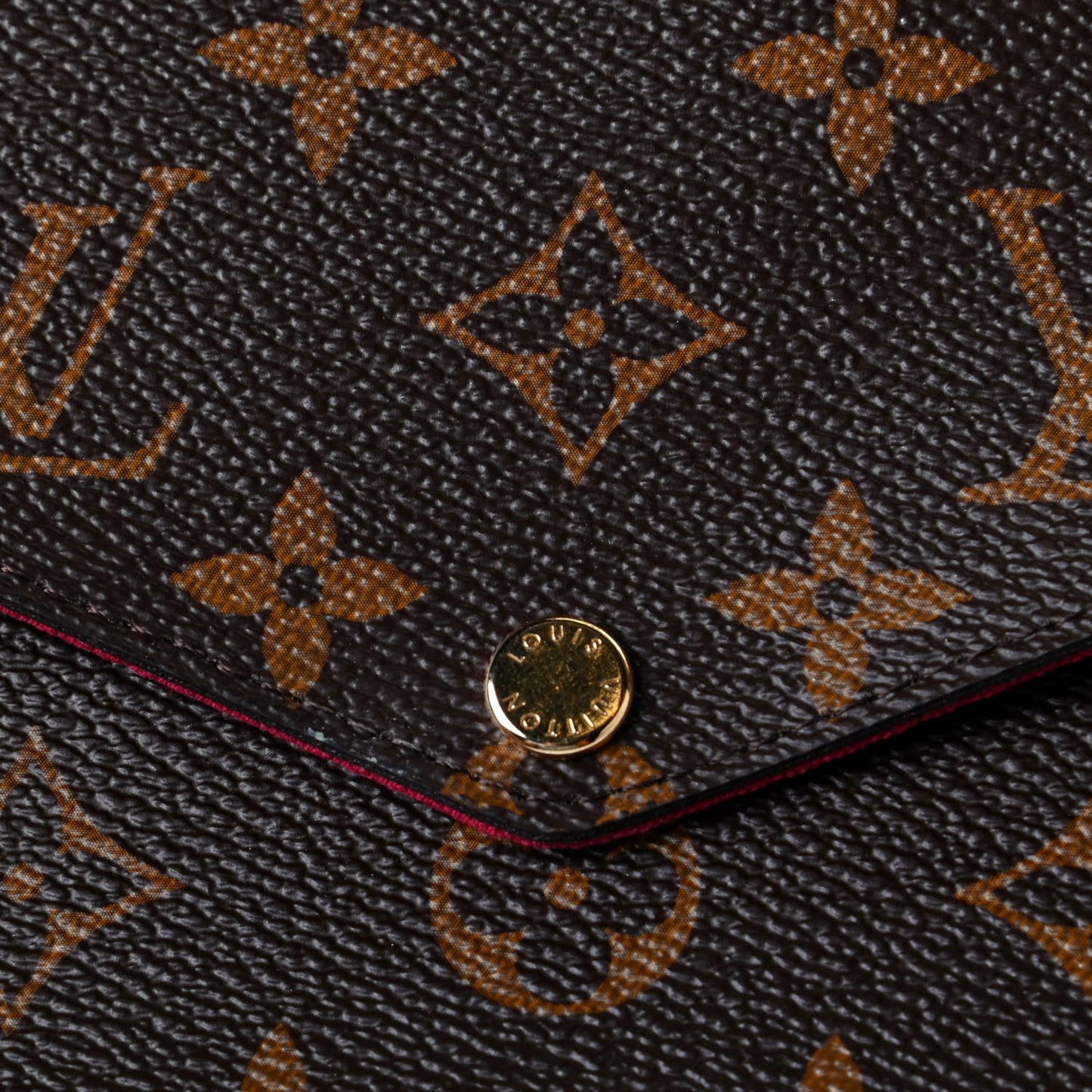 Monogram Pochette Felicie Chain Wallet Fuchsia