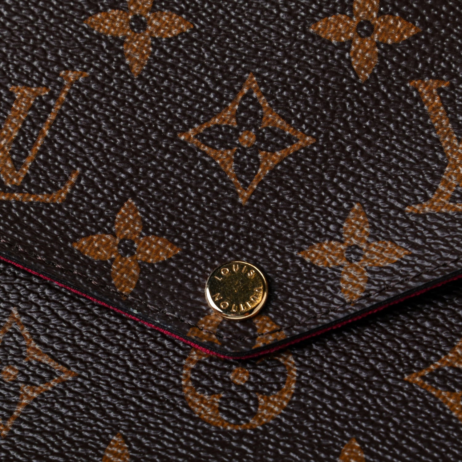 Louis Vuitton Monogram Pochette Felicie Chain Wallet Fuchsia 5 of 6
