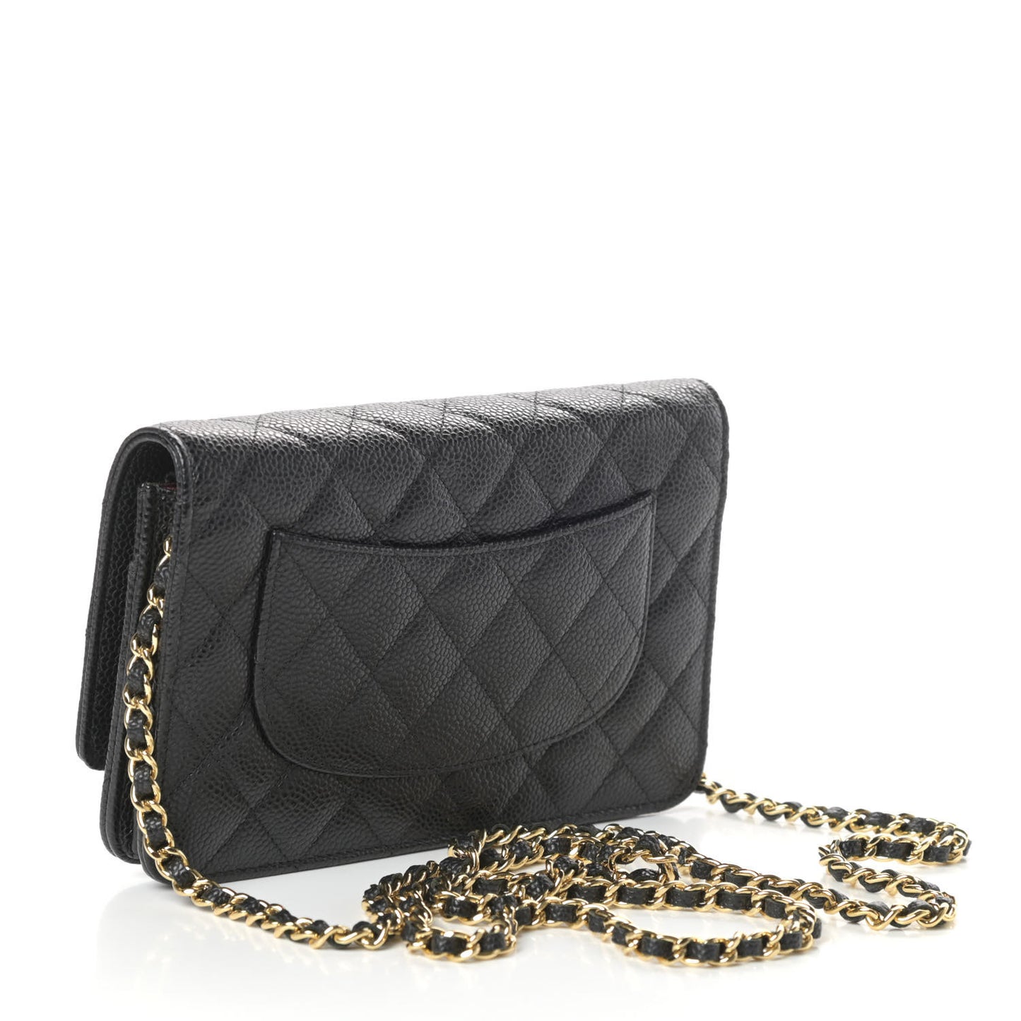 Caviar Quilted Wallet On Chain WOC Black