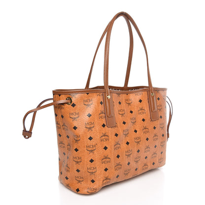 MCM Visetos Medium Liz Reversible Shopper Tote Cognac 6 of 13