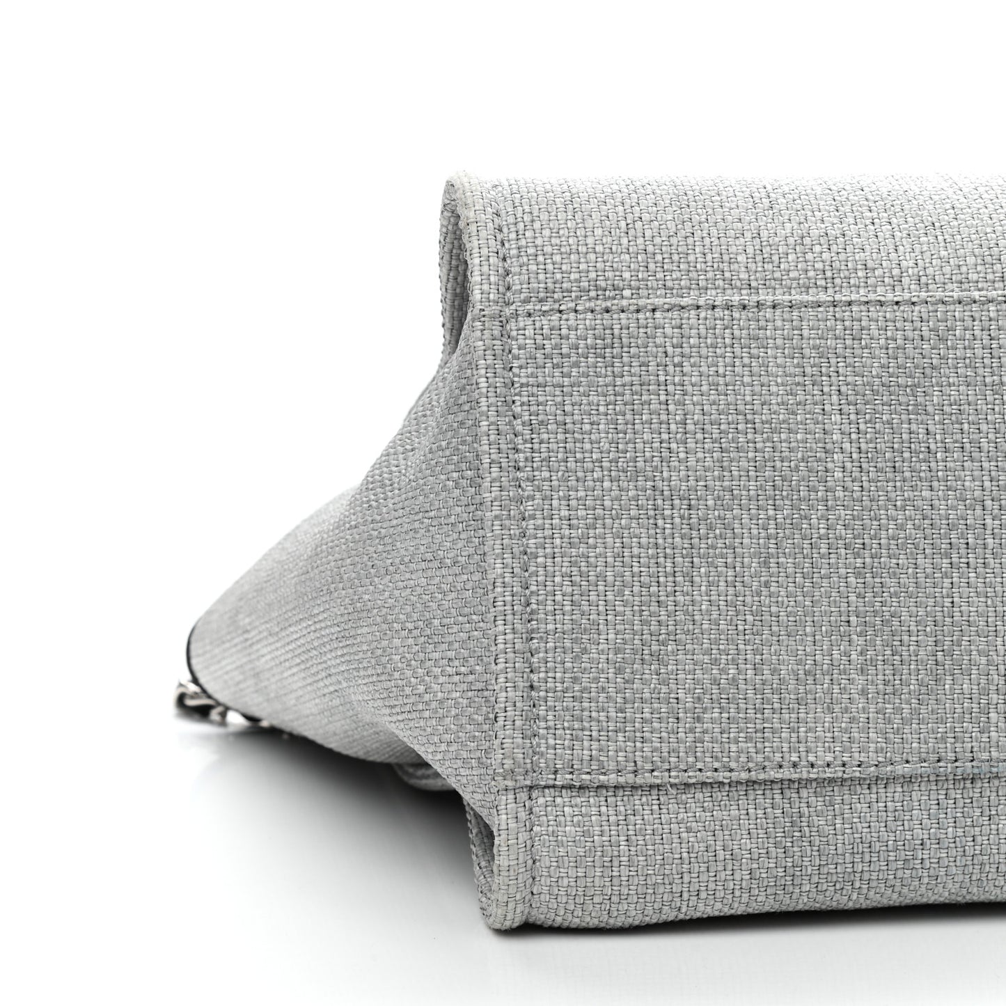Woven Straw Raffia Large Deauville Tote Grey