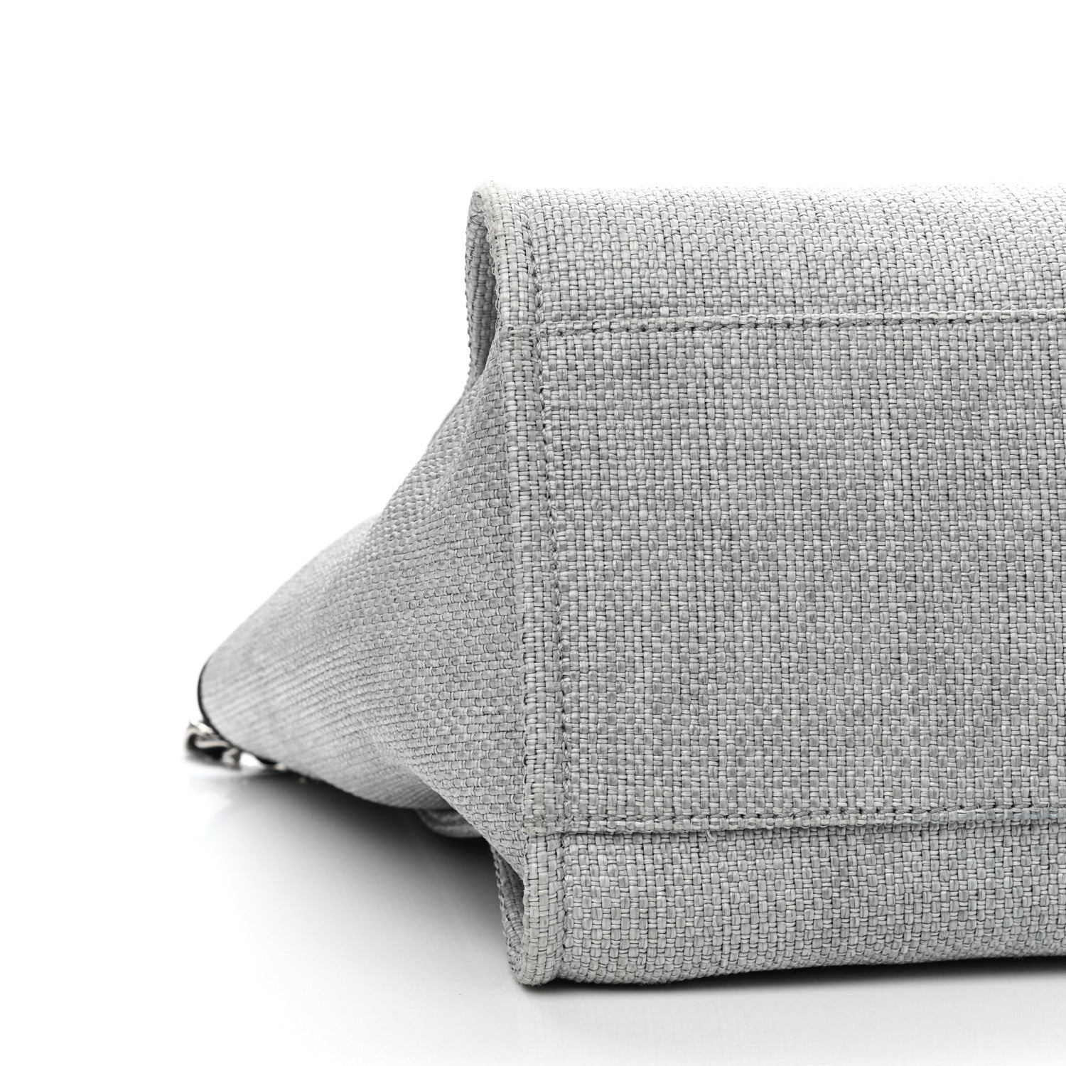 Chanel Woven Straw Raffia Large Deauville Tote Grey 9 of 12