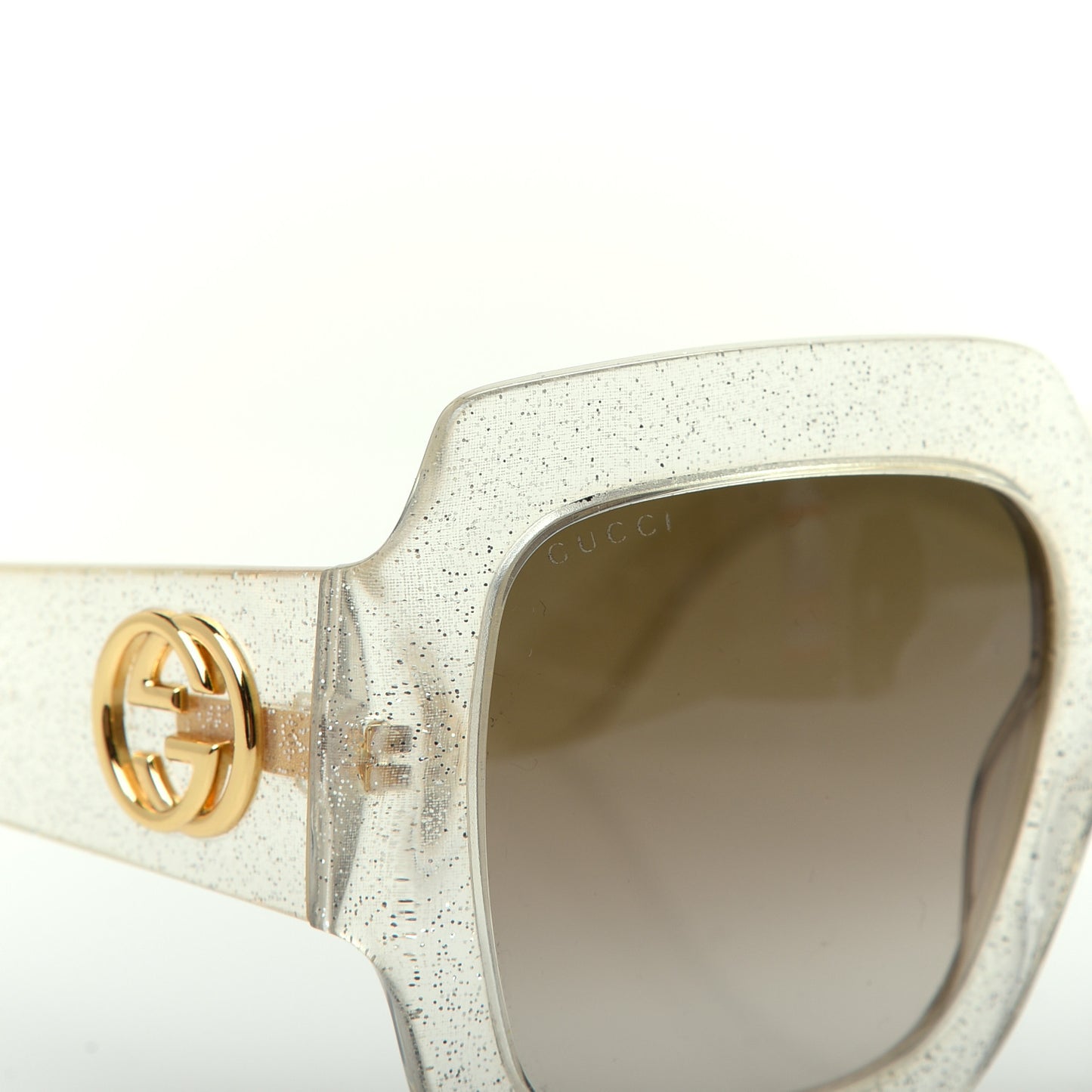 Glitter Acetate Square Frame Sunglasses GG0053S Silver