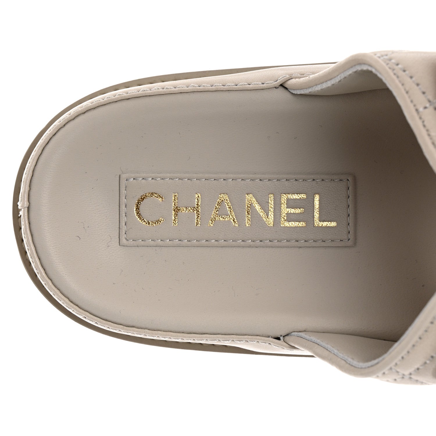 Chanel Laminated Lambskin Quilted Velcro Dad Sandals 37.5 White 6 of 8