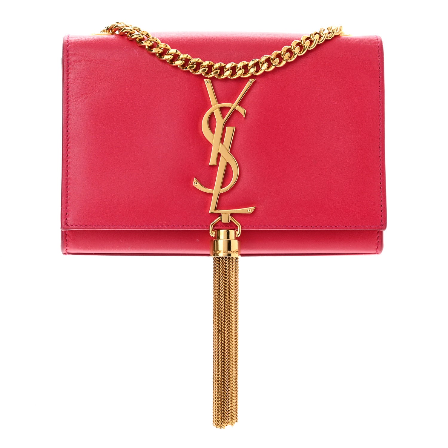 Saint Laurent Calfskin Small Classic Monogram Kate Tassel Satchel Lipstick Fuchsia 1 of 12