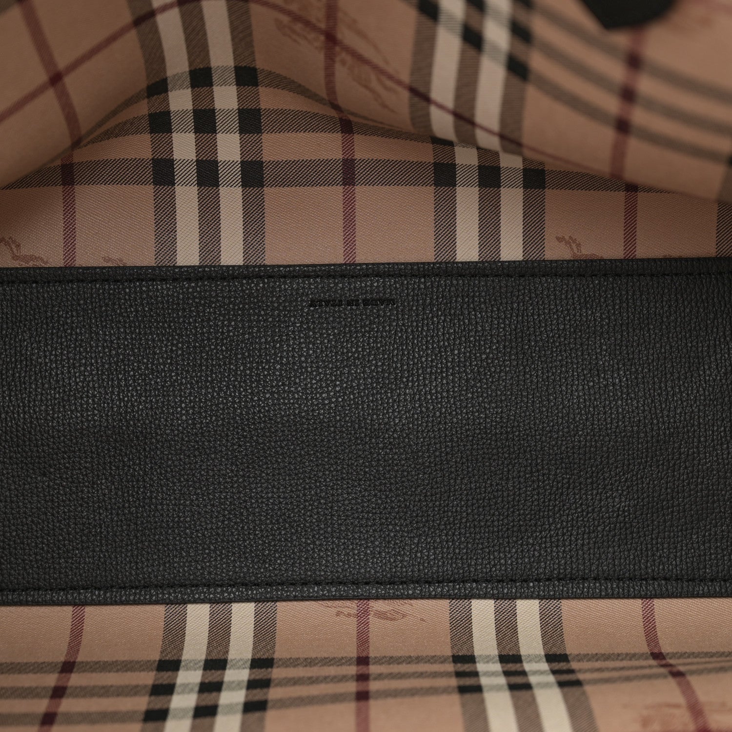 Burberry Grainy Calfskin Haymarket Check Medium Reversible Tote Black 8 of 16