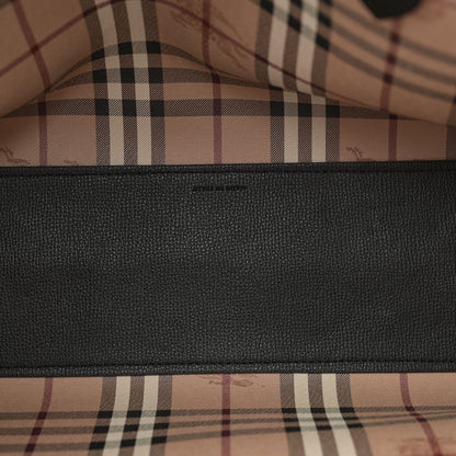 Burberry Grainy Calfskin Haymarket Check Medium Reversible Tote Black 8 of 16