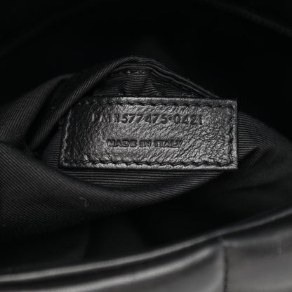 Saint Laurent Lambskin Quilted Medium Loulou Puffer Monogram Chain Satchel Black 7 of 9
