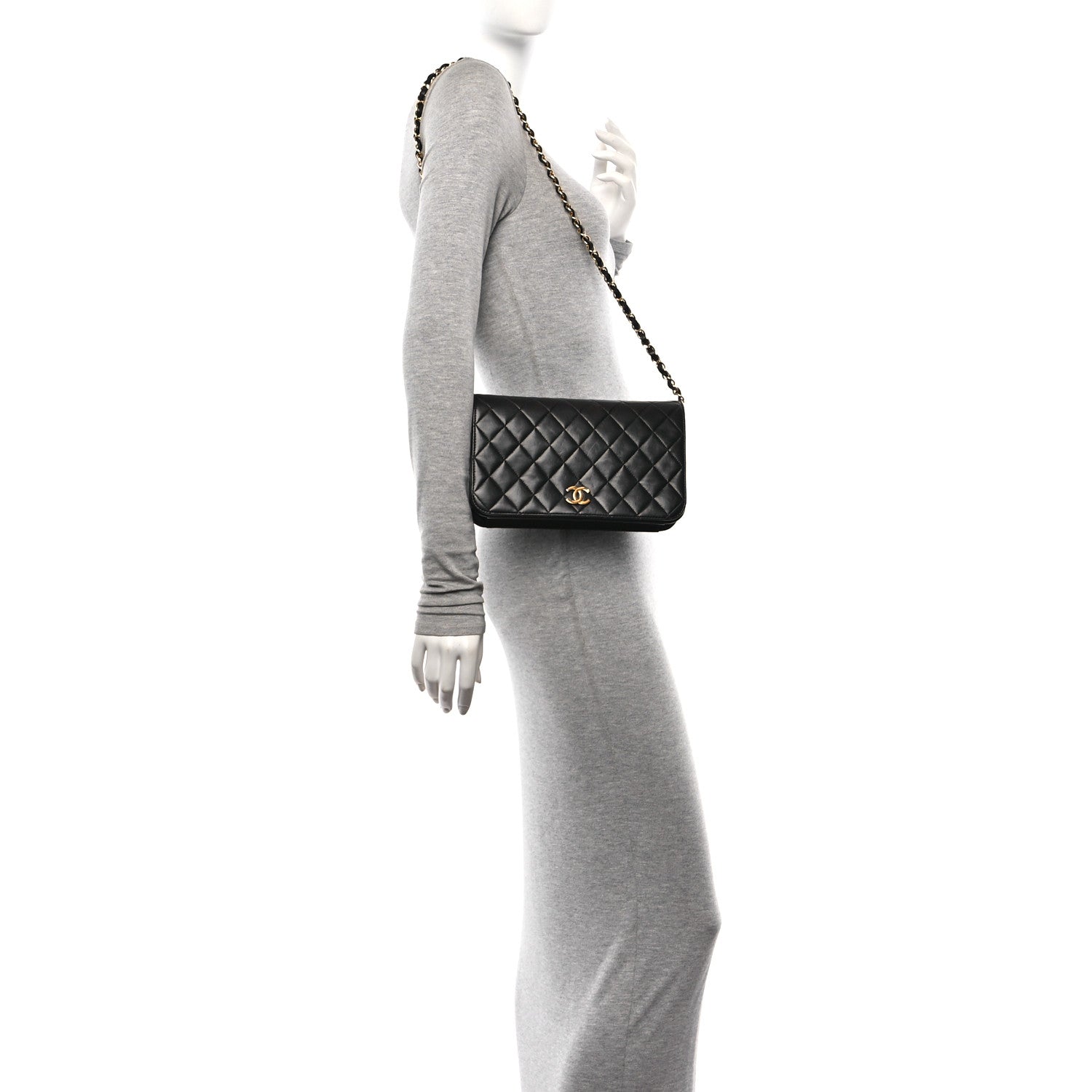 Chanel Lambskin Quilted Small Single Flap Black 2 of 13