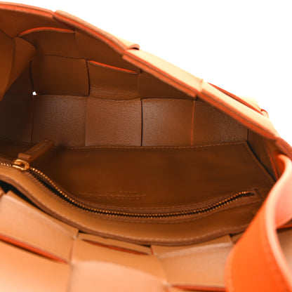 Bottega Veneta Lambskin Maxi Intrecciato Cassette Crossbody Bag Tangerine 5 of 9