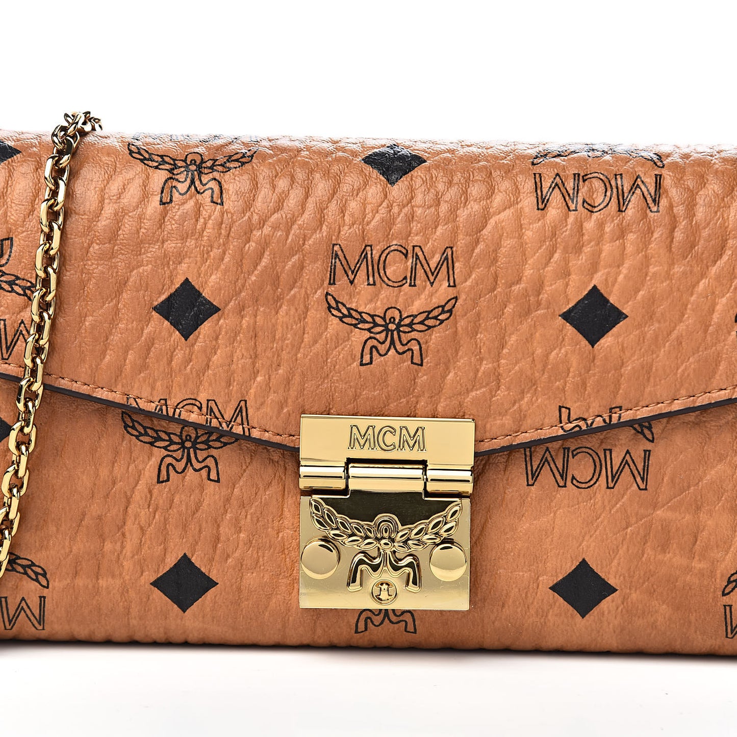 Visetos Large Patricia Wallet On Chain Cognac