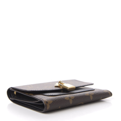 Louis Vuitton Monogram Flower Lock Compact Wallet Black 4 of 8