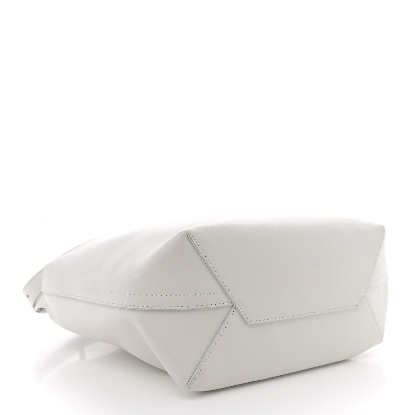 Shiny Calfskin Megazip Tote White