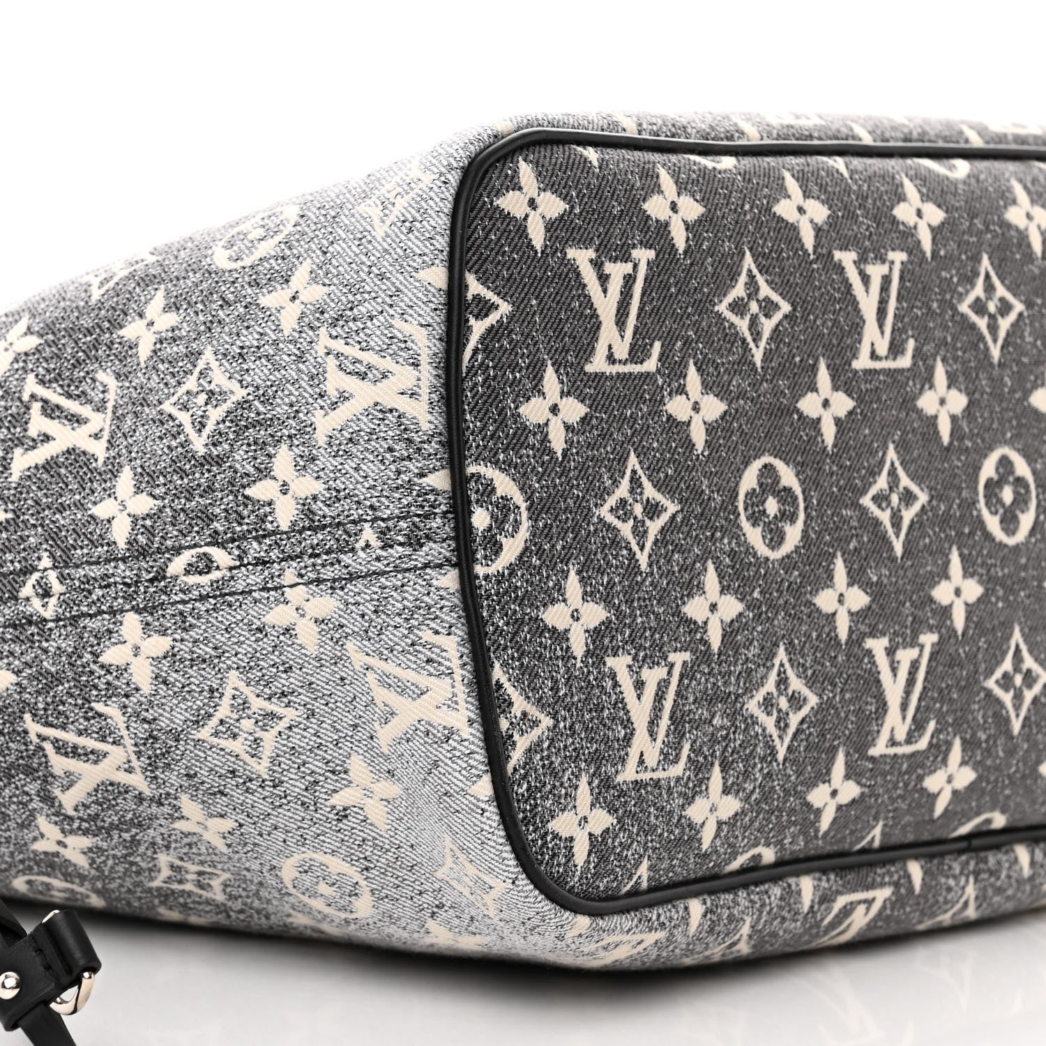 Louis Vuitton Denim Monogram Jacquard Neverfull MM Grey 9 of 10
