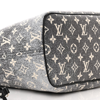 Louis Vuitton Denim Monogram Jacquard Neverfull MM Grey 9 of 10