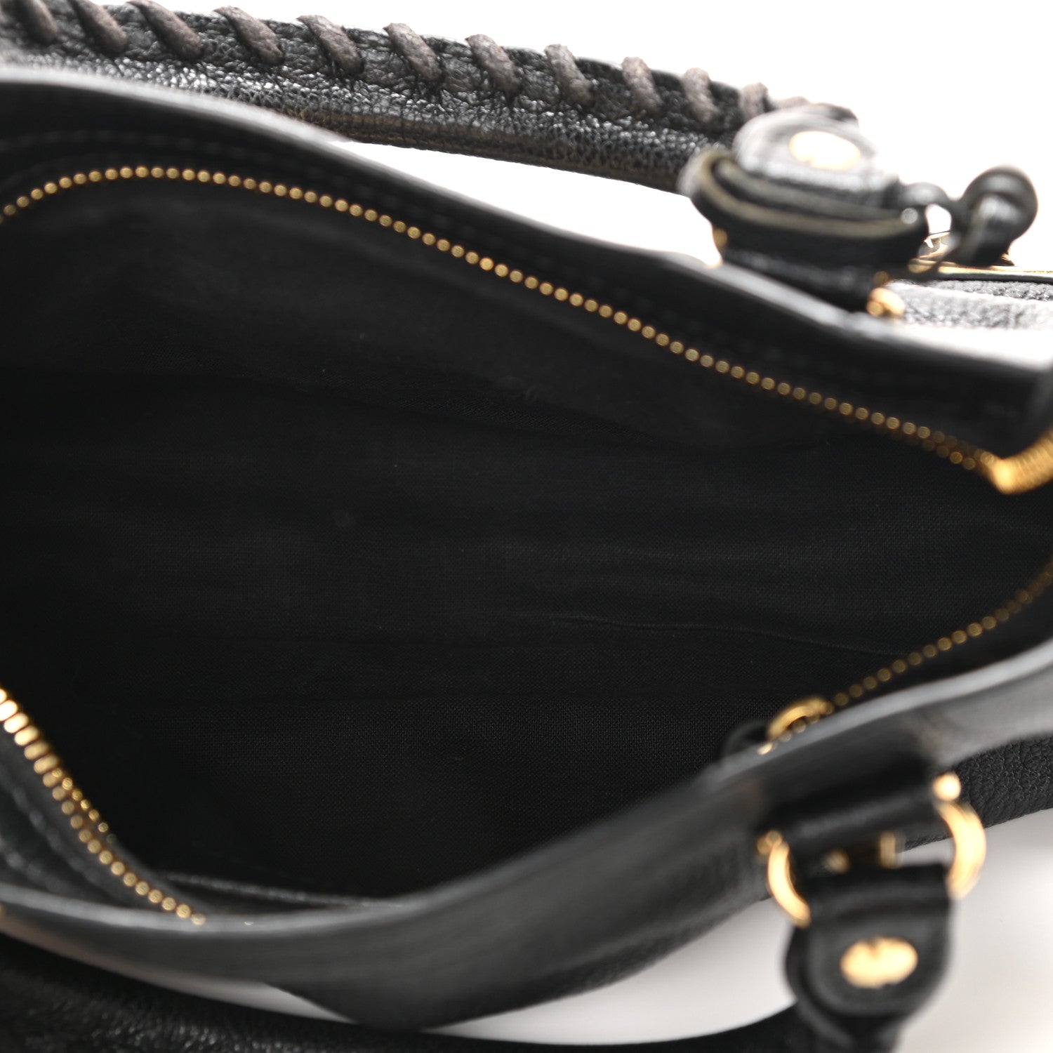 Balenciaga Chevre Gold Metallic Edge Hardware Mini City Black 5 of 12