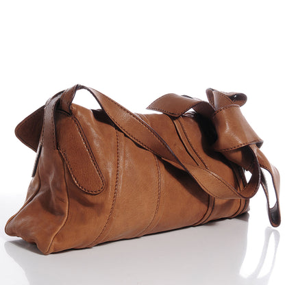 Valentino Garavani Vitello Bow Shoulder Bag Brown 3 of 6