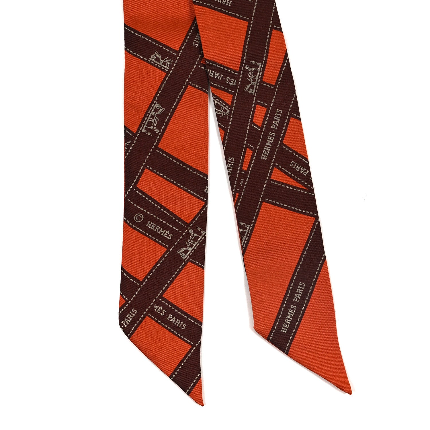 Hermes Silk Bolduc Twilly Orange 2 of 3
