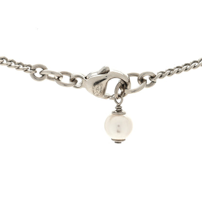 Chanel Crystal Pearl Enamel CC Pendant Necklace Pink Silver 4 of 4