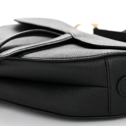 Christian Dior Grained Calfskin Saddle Bag With Strap Black 8 of 8